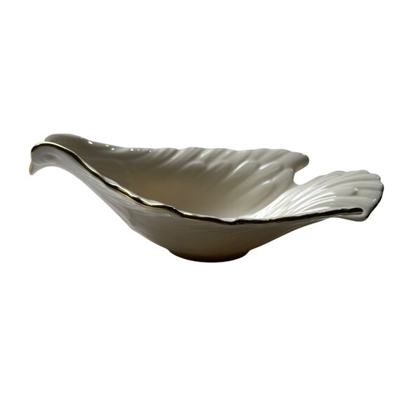 Lenox Shell-Shaped Porcelain Dish With Gold Trim Collectable Elegant Display - Picture 1 of 7